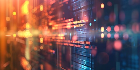 Canvas Print - a computer screen with a lot of numbers and letters. the image is bright and colorful, giving off a 