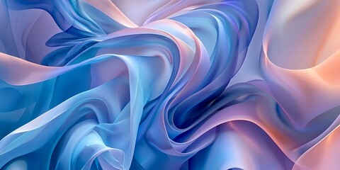 Wall Mural - A blue and pink fabric with a wave pattern. The colors are vibrant and the design is abstract