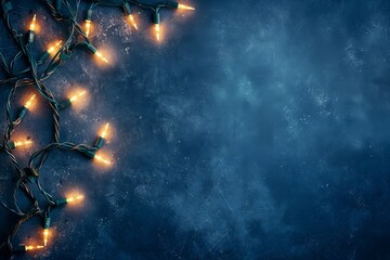 Wall Mural - enhance the festive atmosphere with bright string lights against a winter backdrop, adding warmth an