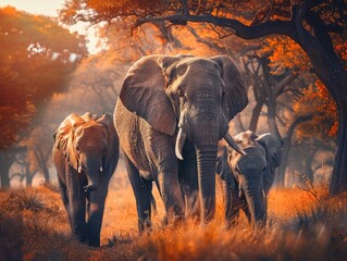 Poster - elephants in the wild