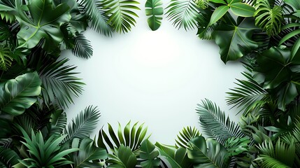 Canvas Print - Lush Green Tropical Leaves Background