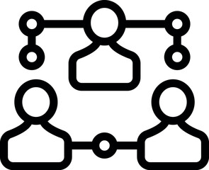 Poster - Simple icon of business people connecting and sharing ideas through a network