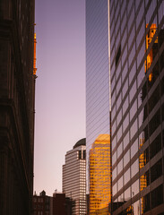 Wall Mural - city skyline morning sunrise New York buildings 