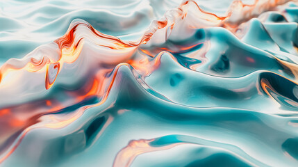 Wall Mural - Captivating 3D abstract background with fluid forms and striking contrasts, designed to enhance digital media and artistic creations.