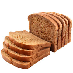 Wall Mural - [Transparent Background PNG]Freshly Baked Sliced Brown Bread Isolated On White Background