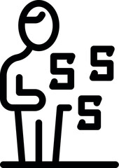 Sticker - Businessman standing and looking at five s methodology lean manufacturing icon