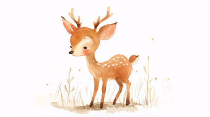 Poster - Beautiful illustrations for children, cute animals in watercolor