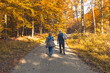 © Bogdan - Two elderly people walking in the autumn forest