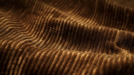 Wall Mural - Close-up of Brown Corduroy Fabric.