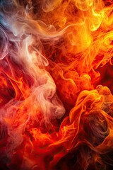 Sticker - Dramatic red and orange swirling flames.