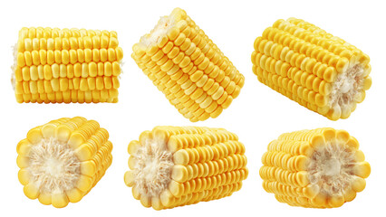 Wall Mural - corn ear isolated on white background, full depth of field