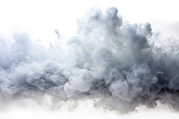 Wall Mural - White Smoke Billowing Against A White Background. Generative AI