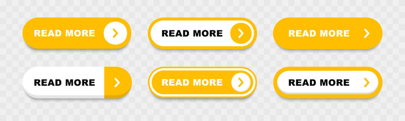 Wall Mural - set of read more buttons. read more button for website design. call for action buttons. modern color