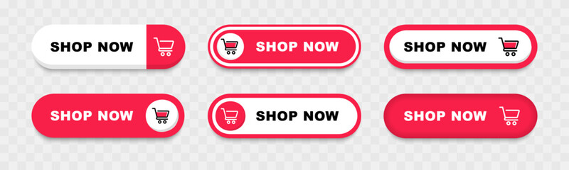 Wall Mural - shop now buttons. set of shop now buttons with cart icon. buy now button for online shop. call for a