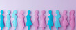 © LeManna - Abstract illustration of the women standing in a row. Cutting from colourful papers. Banner and background concept.