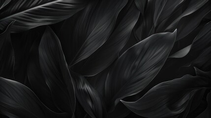 Poster - Dark Leaves Background