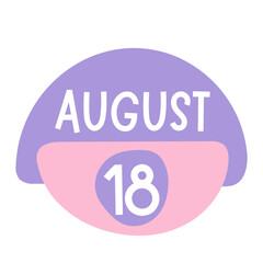 Wall Mural - 18 august calendar eighteen date