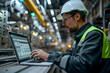 © Gonzalo - Engineer Monitoring Smart Factory Process Automation on Laptop in Modern Industrial Plant