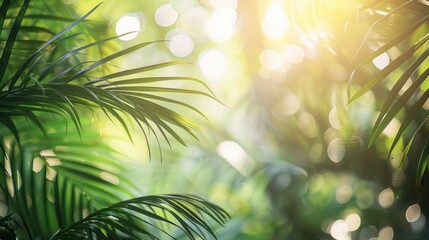 Canvas Print - Sunbeams Through Lush Greenery