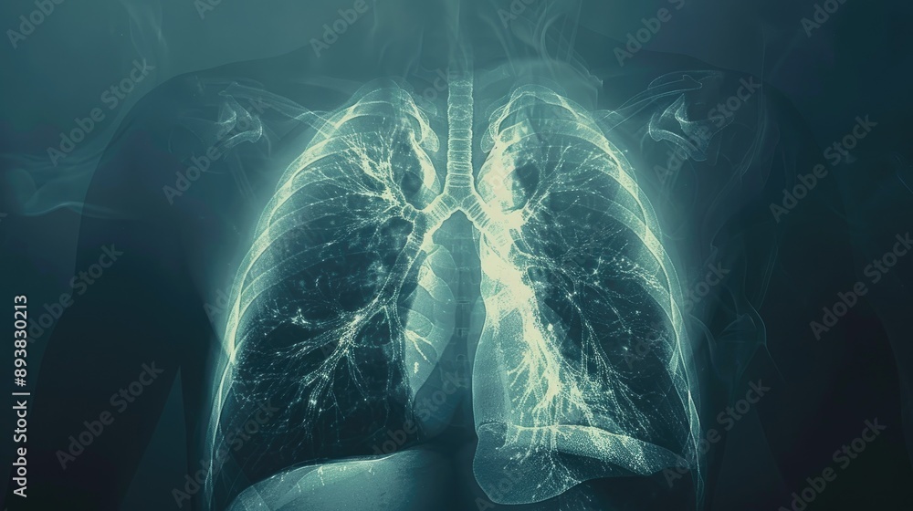 Film Chest x-ray finding Interstitial pulmonary infiltration both lungs ...