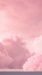 Wall Mural - vertical 9:16 blurred pink clouds background