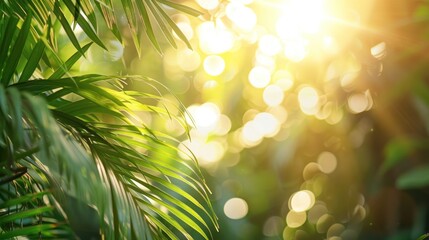 Poster - Sunlight Through Palm Leaves