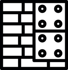 Wall Mural - Line art icon of a server room showing data storage with hard drives