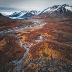 Poster - A beautiful landscape with a river running through it