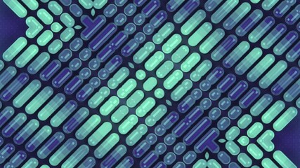 Leinwandbilder - Flowing pattern of simple geometric shapes. 3d rendering loop animation 4K