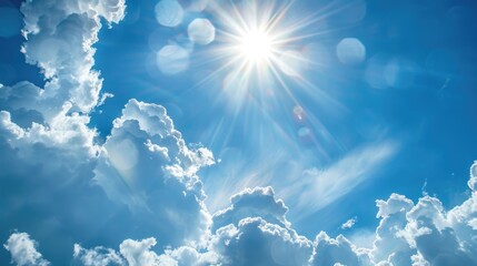 Wall Mural - sunny blue sky with clouds and space