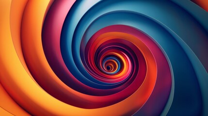 Wall Mural - a vibrant spiral of colorful curves creating a mesmerizing optical illusion that draws the viewer in