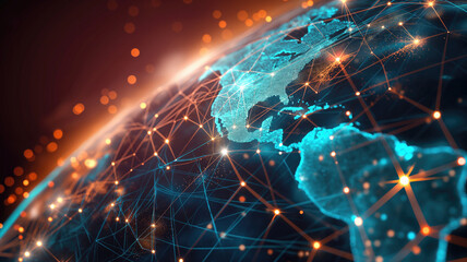 Global network abstract data background