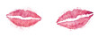 © HTGanzo - Watercolor red lipstick kiss prints isolated with transparency
