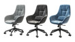 © ideaCuz Studio - Collection Of Assorted Task Chairs Black Blue And Grey For Productive Workspaces And Marketing isolated on transparent background. Generative ai