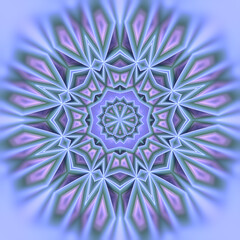Leinwandbilder - Digital illustration of a star-like radial pattern composed of many simple geometric shapes. 3d rendering