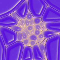Aufkleber - Illustration of fractal crystal glass crystal violet pattern. 3d rendering
