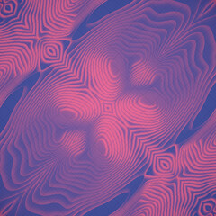 Fototapete - Lovely weave of symmetrical pattern of pink and purple waves. 3d rendering digital illustration