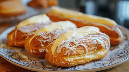 Poster - Classic French eclairs filled with custard