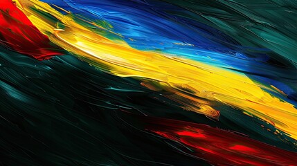 Wall Mural - Backdrop inspired by South African flag with fluid textures and dynamic lights