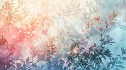 Canvas Print - Soft wallpaper with pastel gradients floral patterns and shimmering light