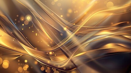 Wall Mural - luxurious golden light ribbons with bokeh effects and smooth gradient background