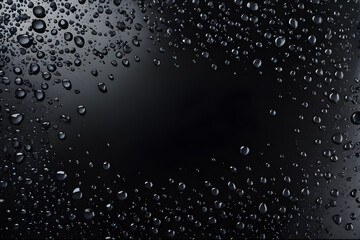 Water drops on black background with copy space for your text or image