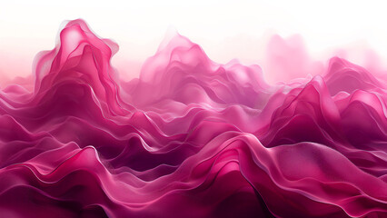 Wall Mural - A pink and purple gradient background with flowing fabric, fluid motion, and soft curves, creating an ethereal atmosphere.