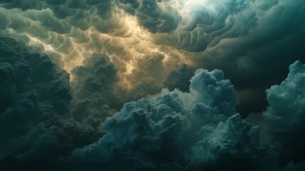 A captivating view of storm clouds amassing in the sky, symbolizing power, nature's strength, foreboding, change, and anticipation. - A captivating view of storm clouds amassing in the sky, symbolizin