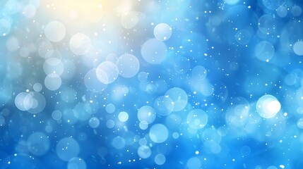 Wall Mural - a serene blue bokeh background with soft light and circular patterns creates a dreamy and calming at