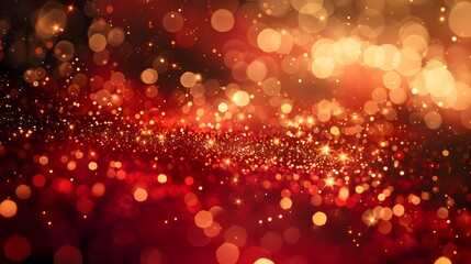 Wall Mural - a stunning abstract background featuring shimmering red and gold bokeh lights, perfect for celebrati