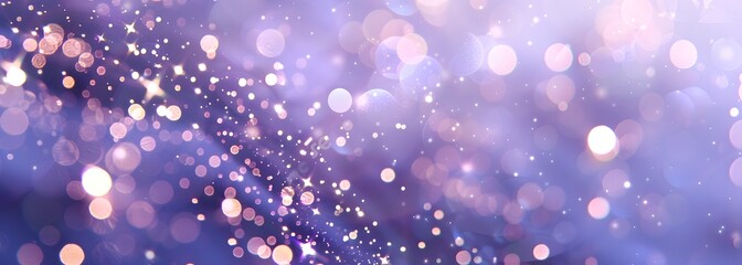 Wall Mural - a dreamy, shimmering background of soft purple tones and scattered bokeh lights perfect for various 