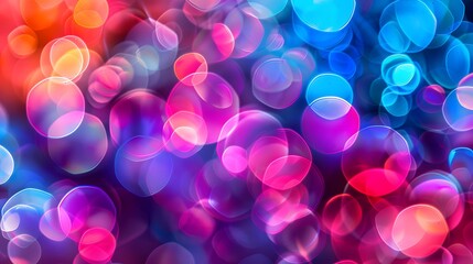 Wall Mural - a vibrant and colorful abstract background featuring flowing bokeh lights in shades of pink, blue, a