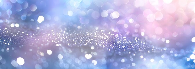 Wall Mural - a vibrant, dreamy background filled with soft bokeh lights in shades of blue and purple, creating a 