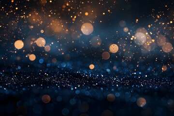 Wall Mural - a stunning abstract background featuring shimmering blue and golden bokeh lights, perfect for festiv